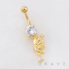 MULTI CZ BEADED BUTTERFLY WING DANGLE TEAR DROP BELLY BUTTON NAVEL RING 316L SURGICAL STEEL